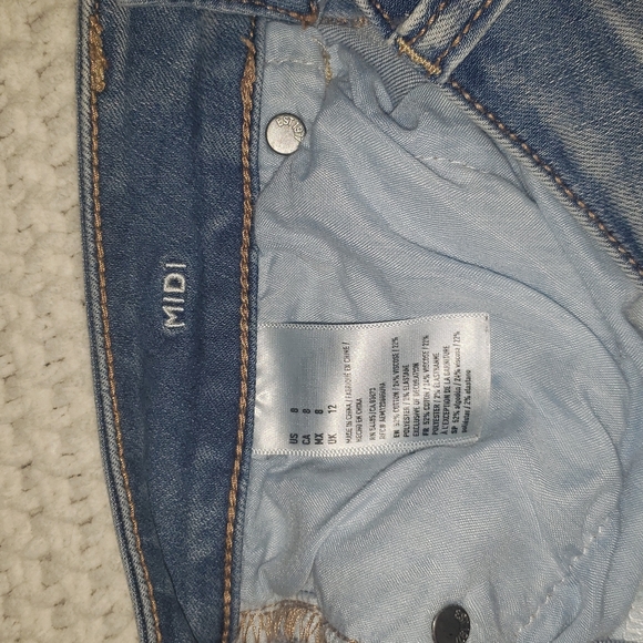 American Eagle Midi AEO Denim Cafe Shorts - Picture 8 of 12